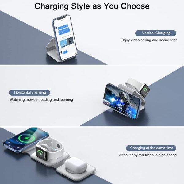 Wireless Charger 3 in 1,RTOPS Magnetic Travel Wire... - Image 3
