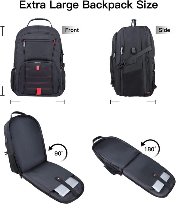 Extra Large Travel Laptop Backpack, 17.3 Inch Carr... - Image 5