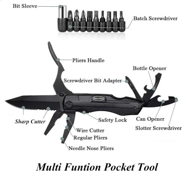 RoverTac Pocket Knife Multitool – 15-in-1 Folding ... - Image 3