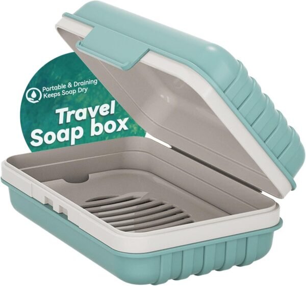 Travel Soap Holder with Lid - Draining Soap Box fo... - Image 2