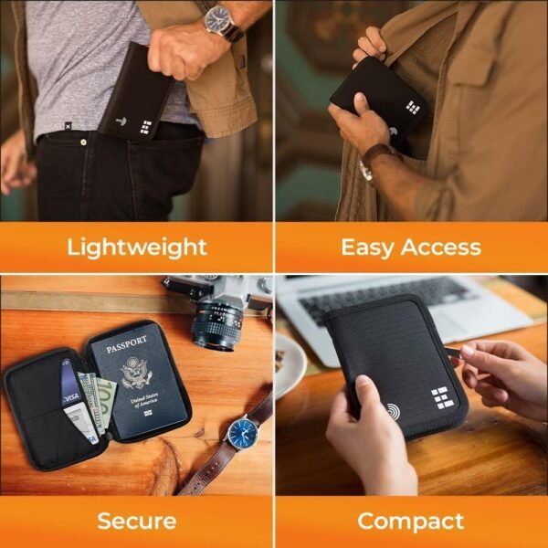Passport Holder & Travel Wallet with RFID Blocking... - Image 5