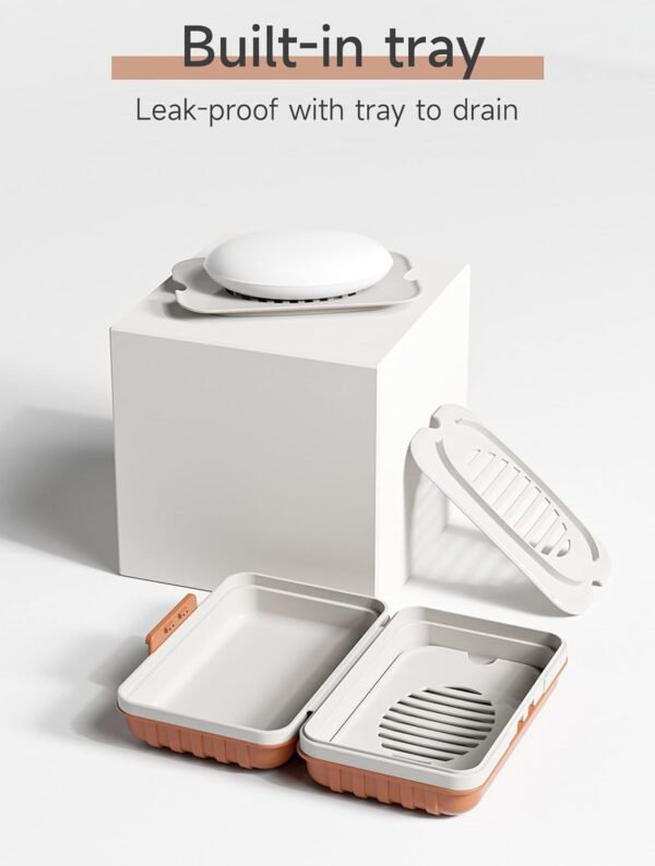 Travel Soap Holder with Lid - Draining Soap Box fo... - Image 3