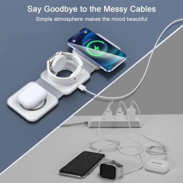Wireless Charger 3 in 1,RTOPS Magnetic Travel Wire... - Image 5