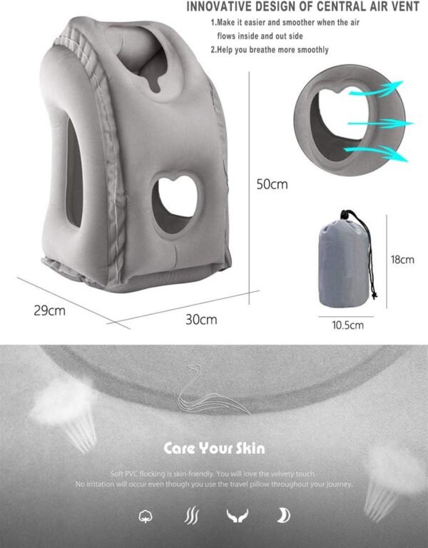 Inflatable Travel Air Pillow for Sleeping to Avoid... - Image 5