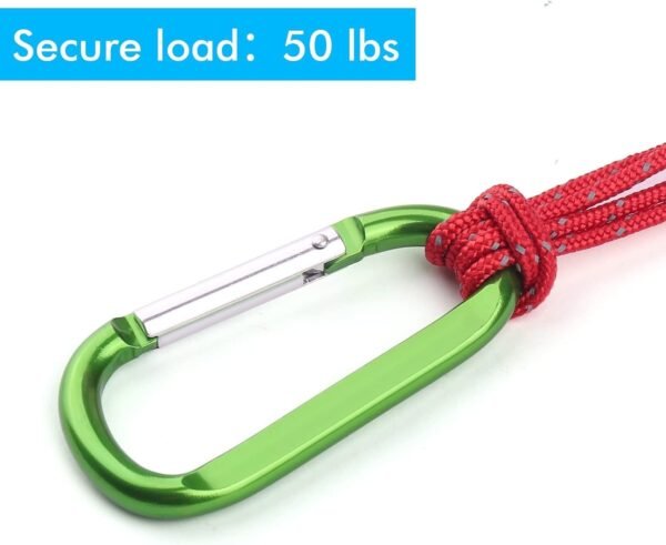 6PCS Black Carabiner Caribeaner Clip,3" Large Alum... - Image 5