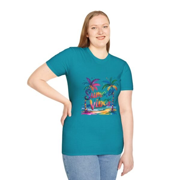 Summer Vibes Unisex Softstyle T-Shirt, Beachwear, Gift for Travelers, Summer Apparel, Tropical T-Shirt, Vacation Tee - Image 3