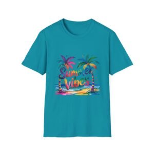 Summer Vibes Unisex Softstyle T-Shirt, Beachwear, Gift for Travelers, Summer Apparel, Tropical T-Shirt, Vacation Tee