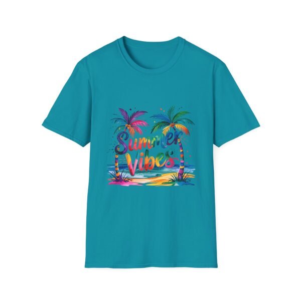Summer Vibes Unisex Softstyle T-Shirt, Beachwear, Gift for Travelers, Summer Apparel, Tropical T-Shirt, Vacation Tee