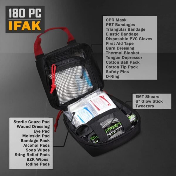 Everlit 180 Pieces Tactical First Aid Kit IFAK Mol... - Image 5
