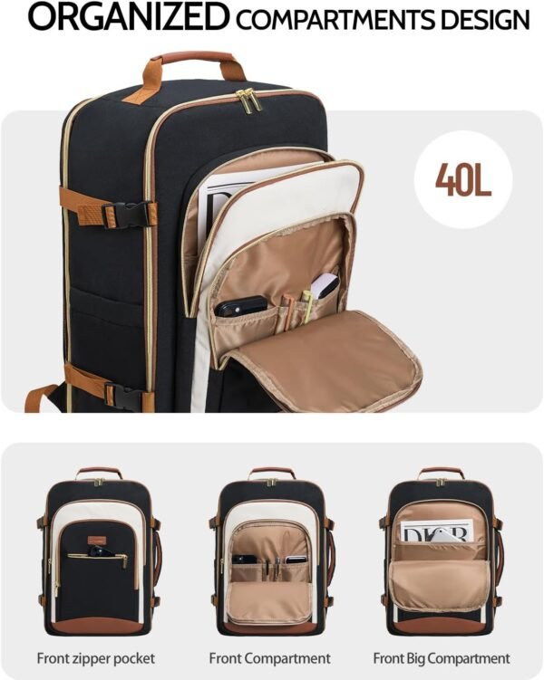 40L Travel Backpack for Women, Carry On Bag Flight... - Image 4