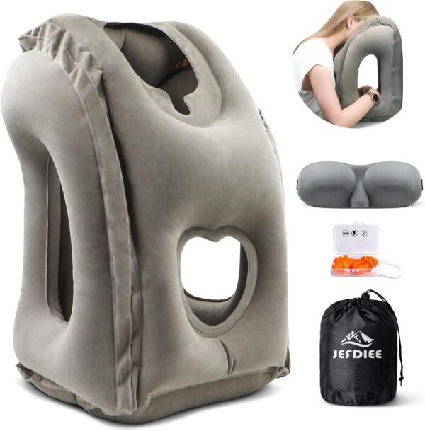 JefDiee Inflatable Travel Pillow, Airplane Neck Pi... - Image 2