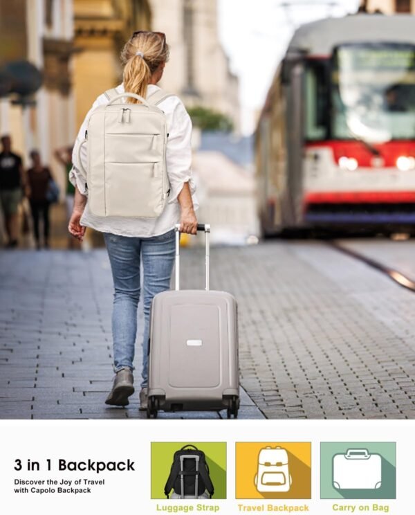 Capolo Travel Backpack for Women Men Waterproof La... - Image 3