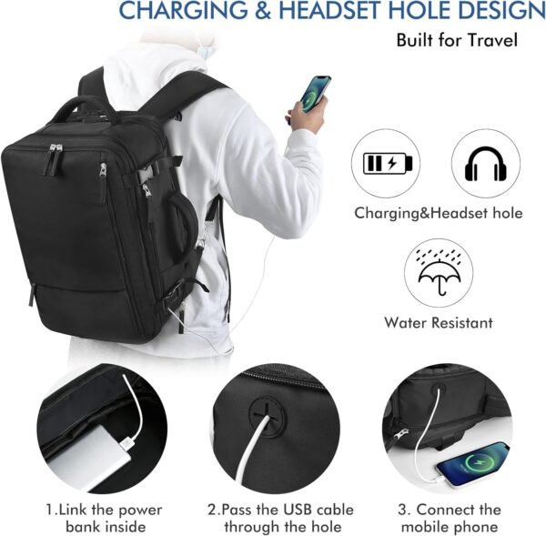 Beraliy Travel Backpack for Men Women, Large Carry... - Image 5