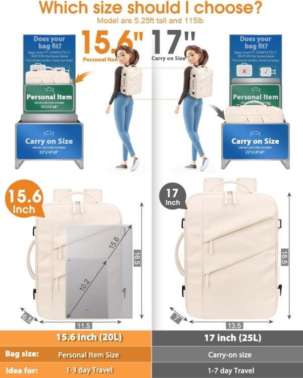 Capolo Travel Backpack for Women Men Waterproof La... - Image 7
