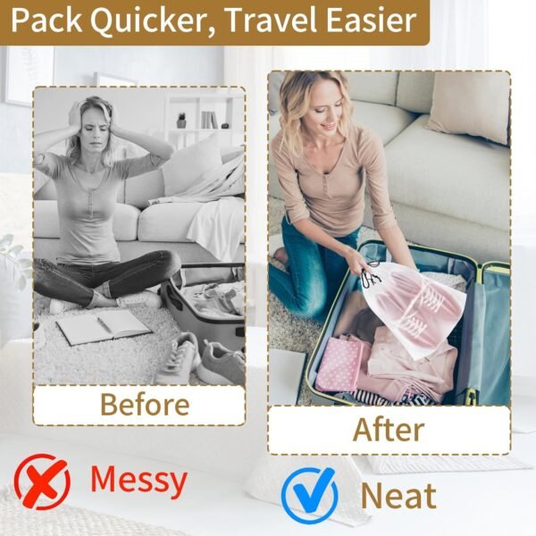 20 Pack Shoe Bags for Travel, 15.7" x 11.8" Clear ... - Image 5