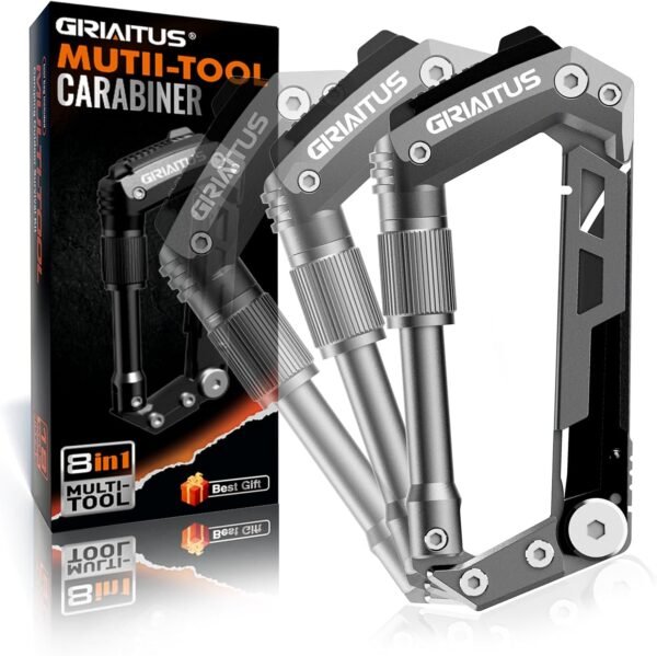 Carabiner Multitool with Pocket Knives, 8-in-1 EDC... - Image 9