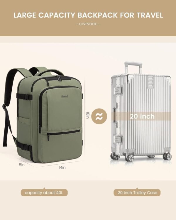 LOVEVOOK Travel Backpack for Women & Men, 40L Larg... - Image 4