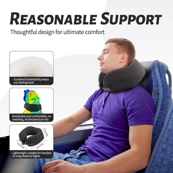 Travel Neck Pillows for Airplanes, Compact Memory ... - Image 5