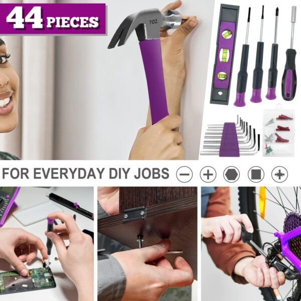 44PCS 4V Cordless Screwdriver Tool Kit Set Pink Co... - Image 4