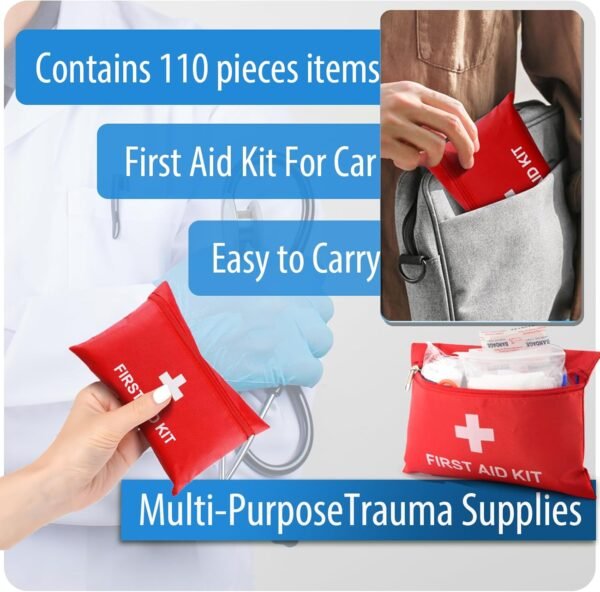 First Aid Kit - 92 Piece Mini Emergency Kits for C... - Image 6