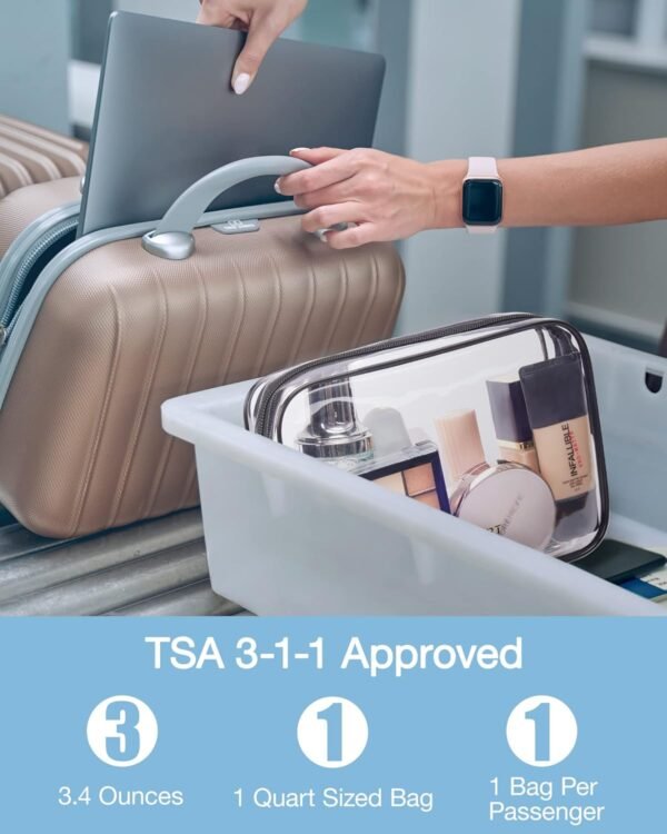 BAGSMART Clear Toiletry Bag, 2 Packs TSA Approved ... - Image 4