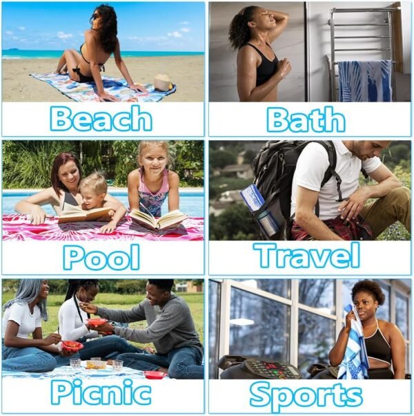 Microfiber Lightweight Beach Towel Sand Free Quick... - Image 8