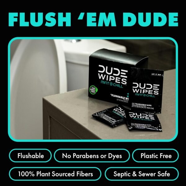 DUDE Wipes - On-The-Go Flushable Wipes - 1 Pack, 3... - Image 3