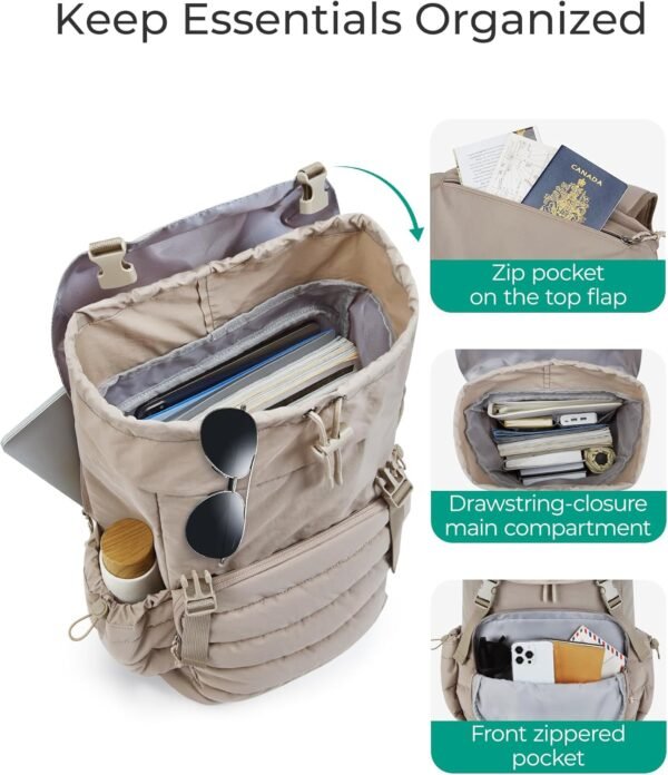 BAGSMART College Laptop Backpack, Large Opening Tr... - Image 4
