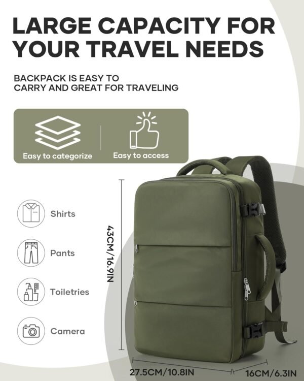 Travel Backpack For Women Men Carry On Backpack Fo... - Image 3