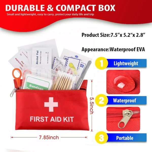 First Aid Kit - 92 Piece Mini Emergency Kits for C... - Image 3