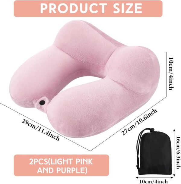 Sintuff 2 Pack Inflatable Travel Pillow for Airpla... - Image 3