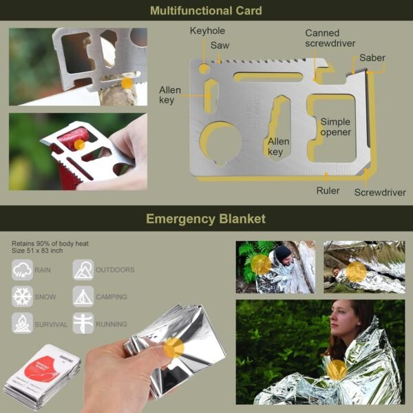 XUANLAN Emergency Survival Kit, Outdoor Survival G... - Image 7