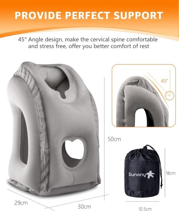 Sunany Travel Pillow, Inflatable Neck Pillow Used ... - Image 6