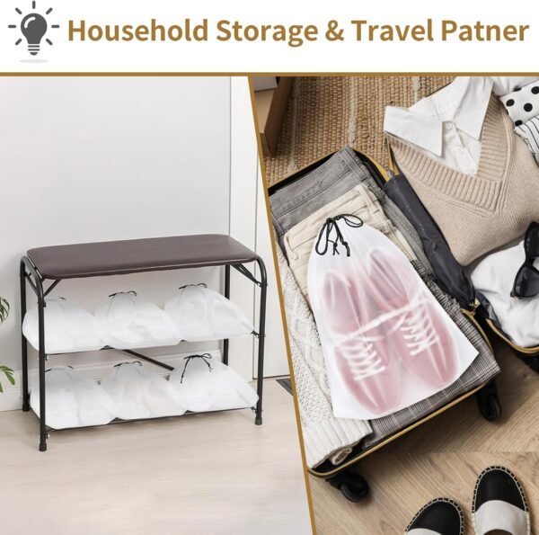 20 Pack Shoe Bags for Travel, 15.7" x 11.8" Clear ... - Image 8