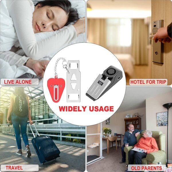 Portable Door Lock & Door Stop Alarm,Dual Protecti... - Image 5