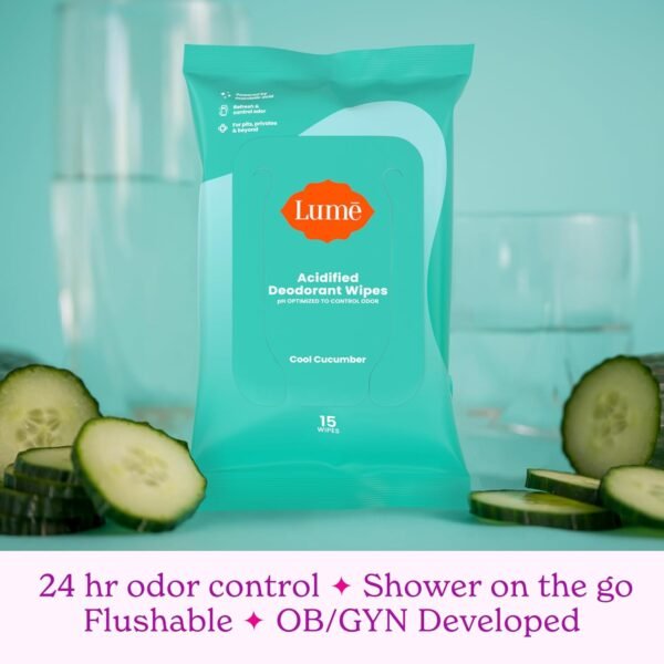 Lume Acidified Deodorant Wipes - 24 Hour Odor Cont... - Image 8