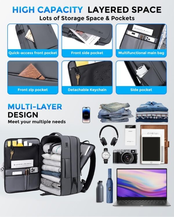17.3 Inch Travel Laptop Backpack for Men, Water Re... - Image 6