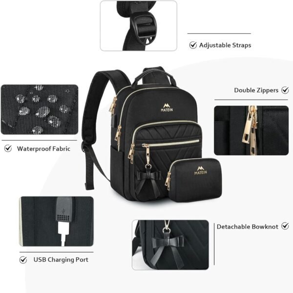 MATEIN Mini Backpack for Women, Waterproof Stylish... - Image 4