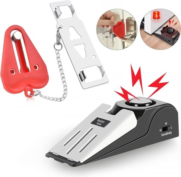 Portable Door Lock & Door Stop Alarm,Dual Protecti... - Image 2