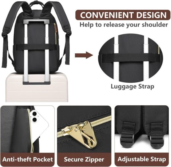 Laptop Backpack for Women Bag - 15.6 inch Work Tra... - Image 6
