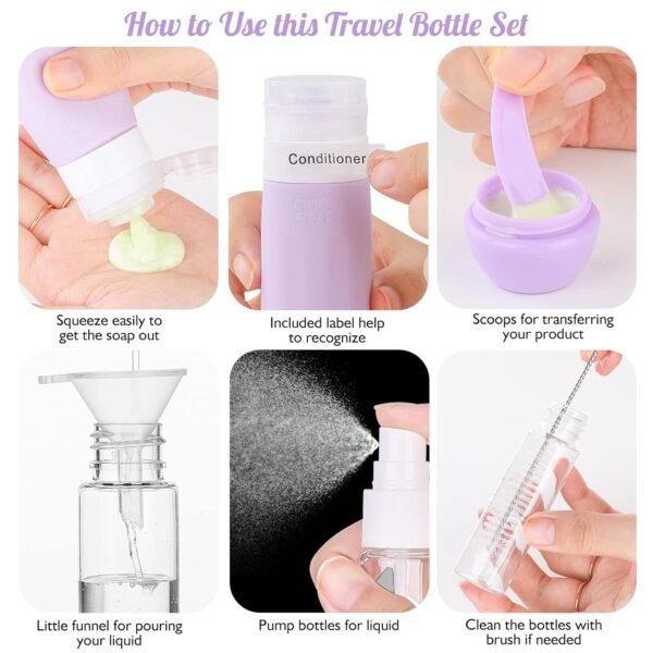 16 Pcs Silicone Bottles Set, Leak-Proof Design, Tr... - Image 7