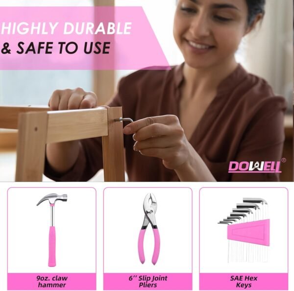 DOWELL 40 Piece Home Tool Set Pink, General Househ... - Image 6