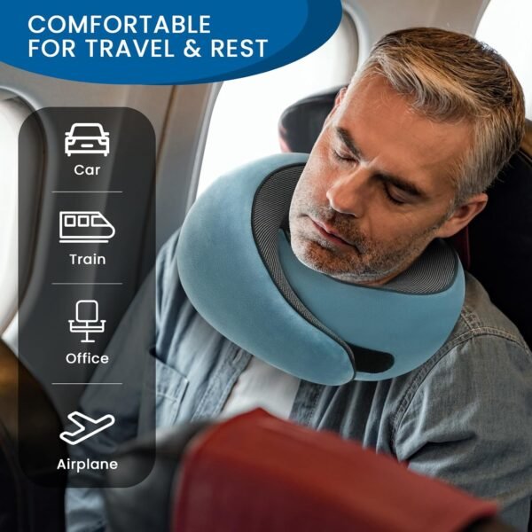 2024 New Memory Foam Travel Pillow for Airplanes,N... - Image 6