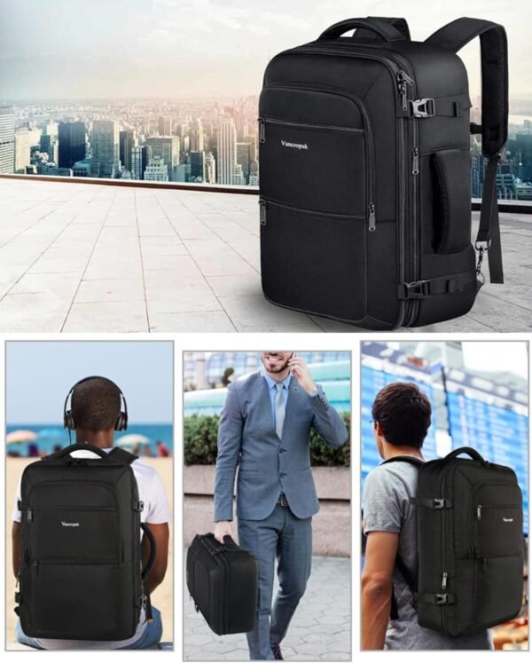 Vancropak Carry On Backpack, 40L Expandable Extra ... - Image 8