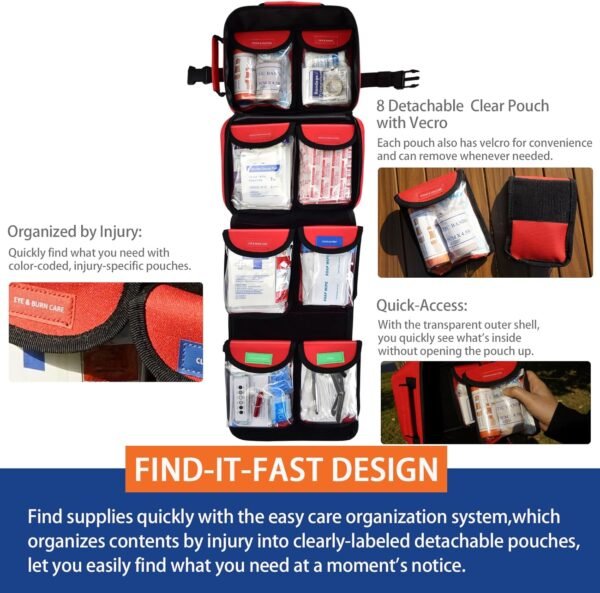 Premium 418-Piece First Aid Kit for Home, Car, Tra... - Image 3
