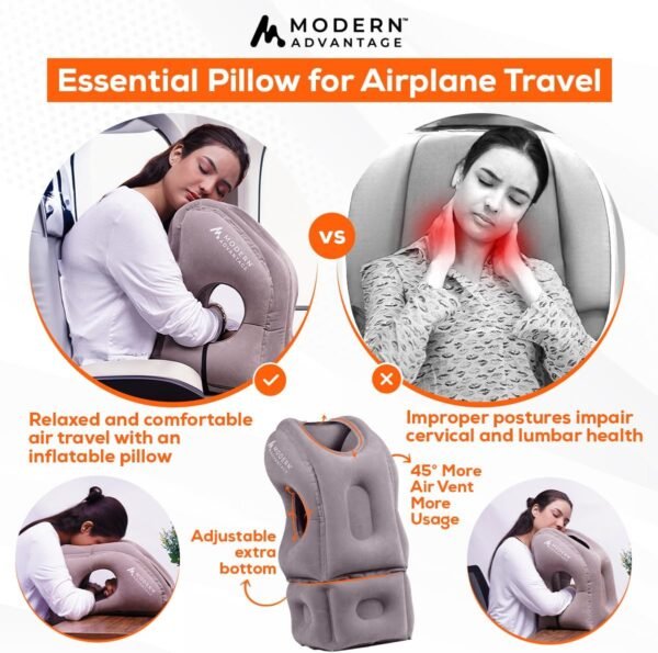 Modern Advantage Inflatable Travel Pillow for Airp... - Image 5