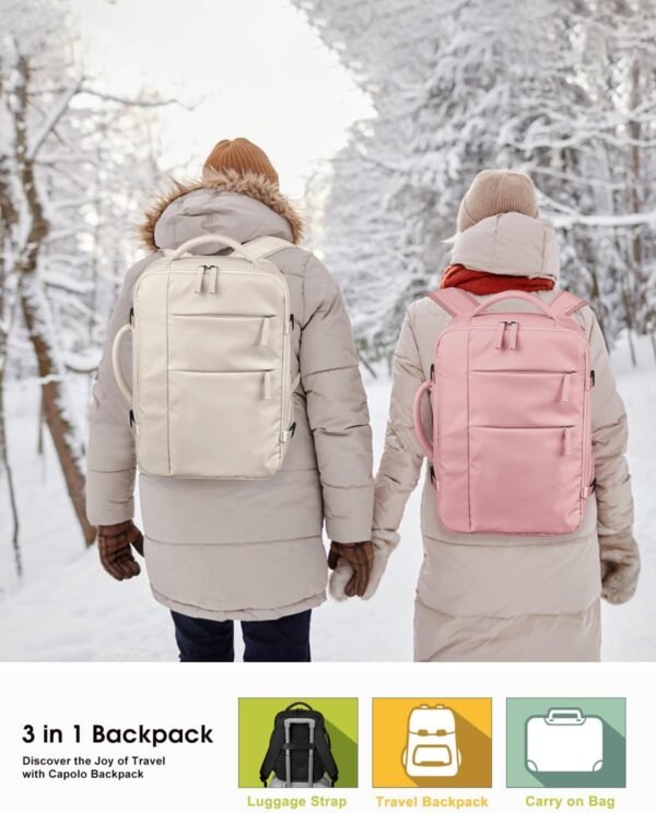 Capolo Travel Backpack for Women Men Waterproof La... - Image 8