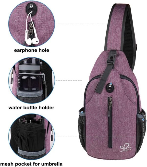 WATERFLY Crossbody Sling Backpack Sling Bag Travel... - Image 6