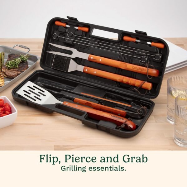 Cuisinart 13-Piece Wooden Grill Tool Set, BBQ Acce... - Image 5