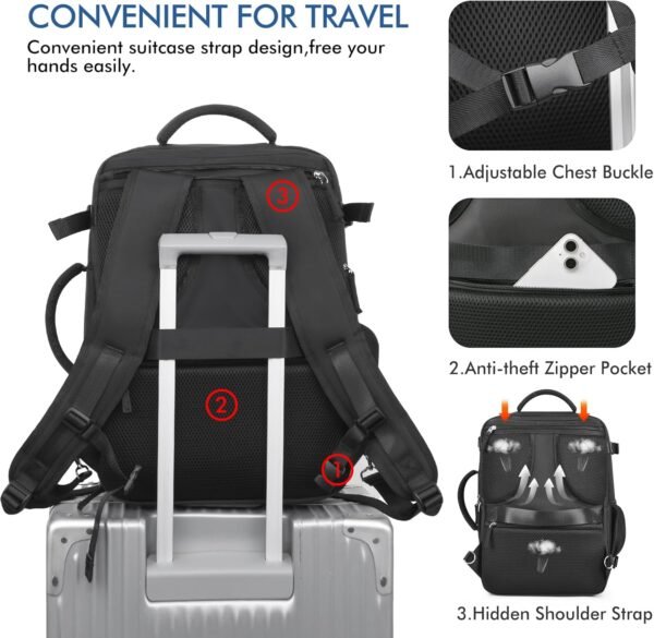 Beraliy Travel Backpack for Men Women, Large Carry... - Image 7